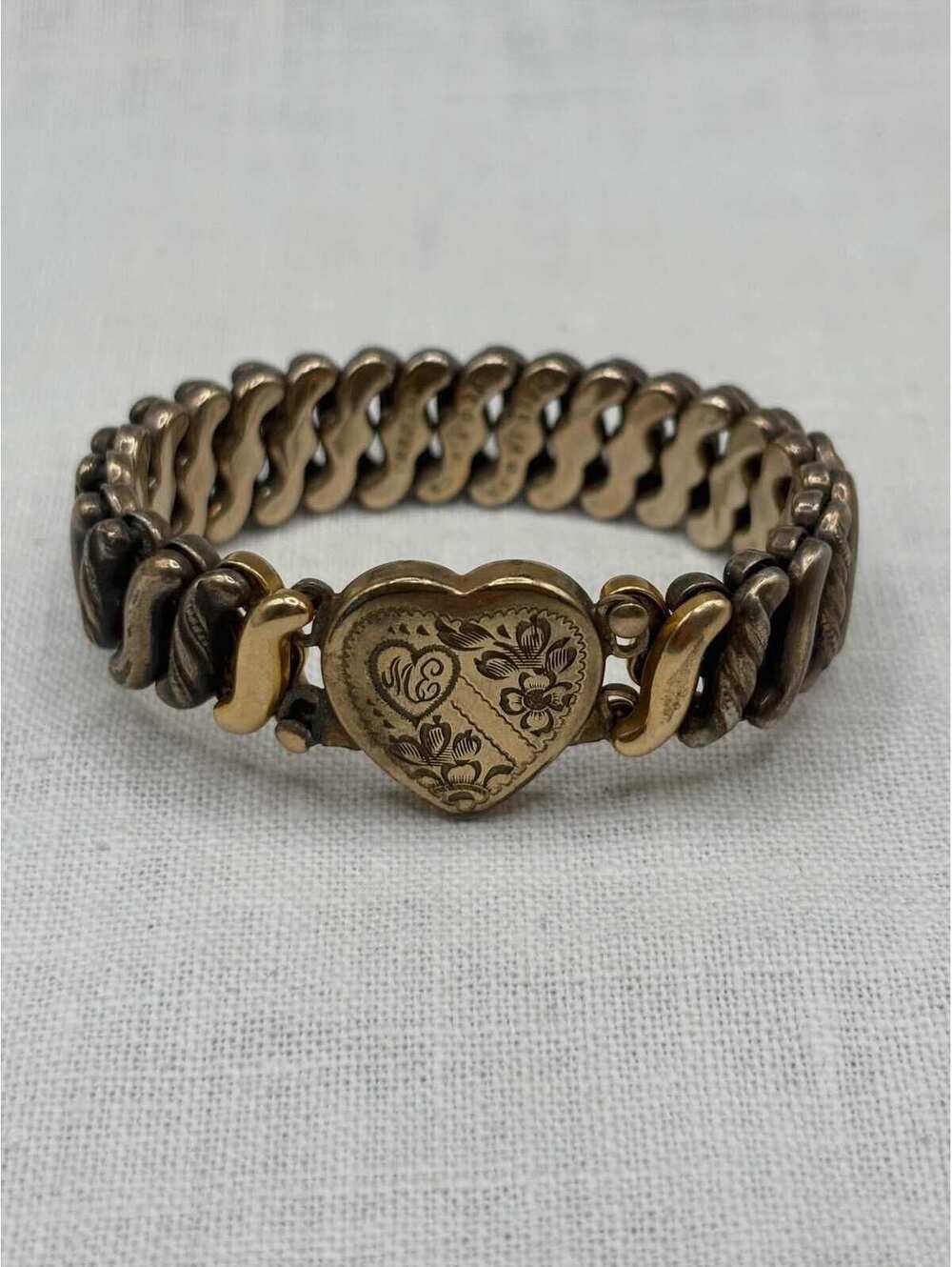Carmen Gold Filled Sweethheart Expansion Bracelet, Engraved 'ME' with Hallmarks